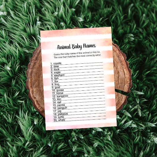 Carte de jeu White Bunny Coral Animal Baby Names