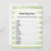 Carte de jeu White Bunny Green Animal Baby Names (Devant)