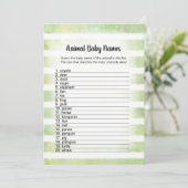 Carte de jeu White Bunny Green Animal Baby Names (Debout devant)