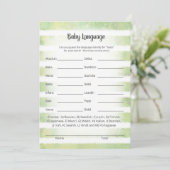 Carte de jeu White Bunny Green Baby Language (Debout devant)