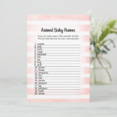 Carte de jeu White Bunny Pink Animal Baby Names (Debout devant)