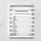 Carte de jeu White Bunny Purple Animal Baby Names (Devant)