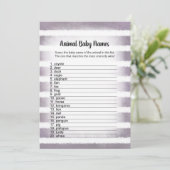 Carte de jeu White Bunny Purple Animal Baby Names (Debout devant)
