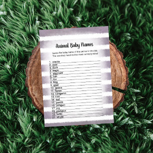 Carte de jeu White Bunny Purple Animal Baby Names