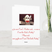 Carte de jeune mariée et de marié de singe de (Dos)