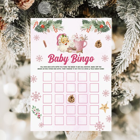 Carte de jeux de bingo bébé Santa Cookie de Noël