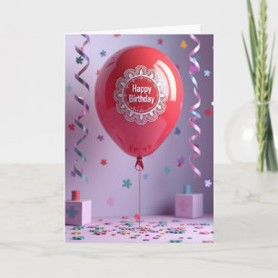 Carte de joie avec ballon rouge