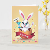 Carte de joie de Pâques Bunny Burst (Fleur jaune)