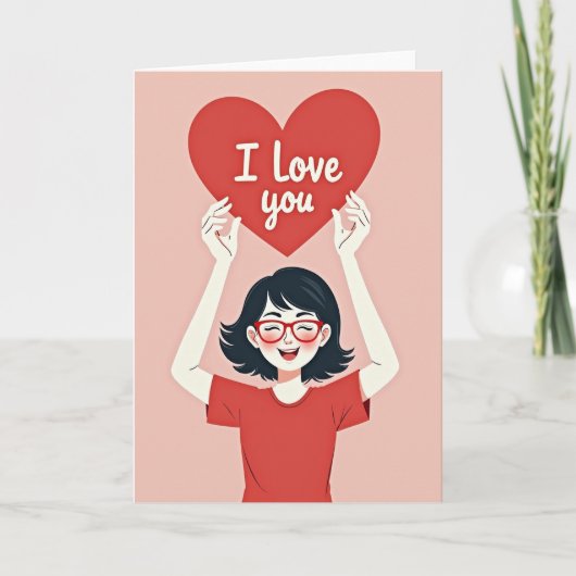 Carte de joie sincère 'Je t'aime' (Devant)