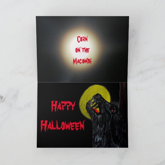 CARTE DE JOINTE HALLOWEEN WEREWOLF (Intérieur)