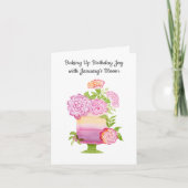 Carte De jolies oeillets violets sur le gâteau d'anniver (Devant)
