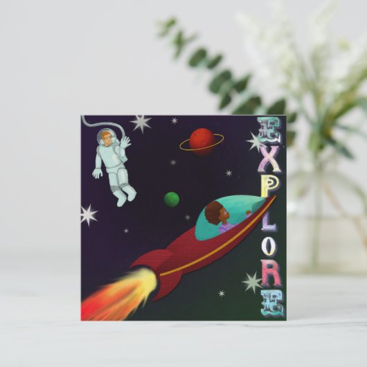 Carte de jolis astronautes de l'espace (Debout devant)