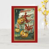 Carte de JOLs de diables de Halloween (Fleur jaune)