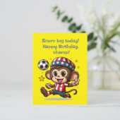 Carte de joueur de football de singe joyeux (Debout devant)