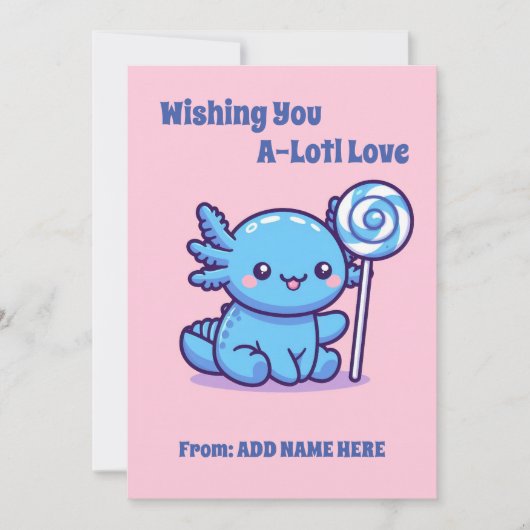 Carte de jour Axolotl Valentines (Devant)
