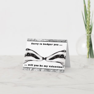 Carte de jour Badger valentines (a109)