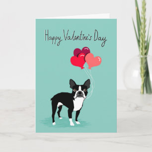 Carte de jour Boston Terrier Valentines - Carte de