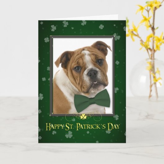 Carte de jour Bulldog St. Patrick (Fleur jaune)