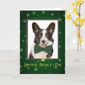 Carte de jour Corgi St. Patricks (Fleur jaune)