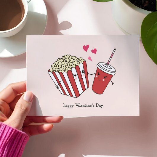 Carte De Jour Cute Valentines Popcorn Et Soda Desi