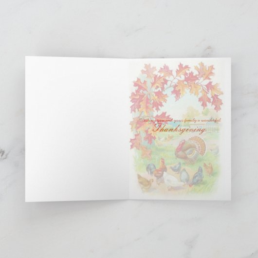 Carte de jour d'Action de grâce (Intérieur)