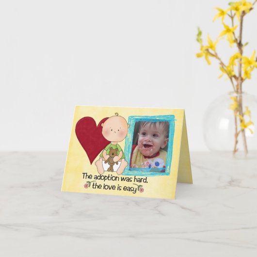 carte de jour d'adoption (Fleur jaune)