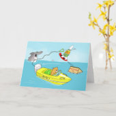 Carte de jour d'anniversaire pour le ski nautique  (Fleur jaune)