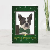 Carte de jour de Boston Terrier St Patrick (Devant)