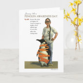 Carte de jour de conscience de pingouin (Fleur jaune)