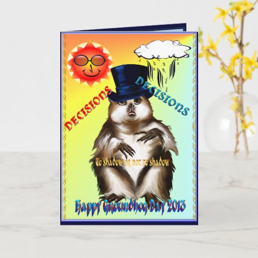 Carte de jour de Décision-Décisions-Groundhog (Fleur jaune)