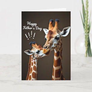 Carte de jour de famille de la girafe mignonne