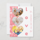 Carte de jour de famille Valentines en forme de co (Devant)