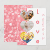 Carte de jour de famille Valentines en forme de co (Devant / Derrière)