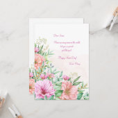 Carte de jour de fête florale à l'aquarelle (Devant/Arrière en situation)