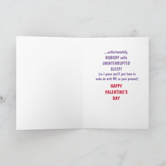 CARTE DE JOUR DE FUNNY VALENTINE (Intérieur)