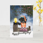 Carte de jour de Groundhog - carte somnolente (Fleur jaune)