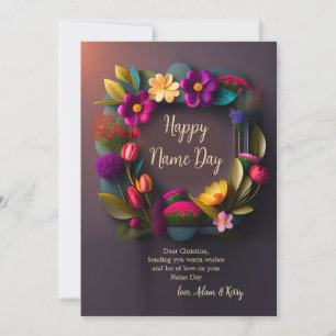 Carte de jour de la couronne florale de couleurs v