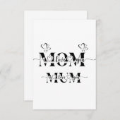 carte de jour de la mère (Devant / Derrière)