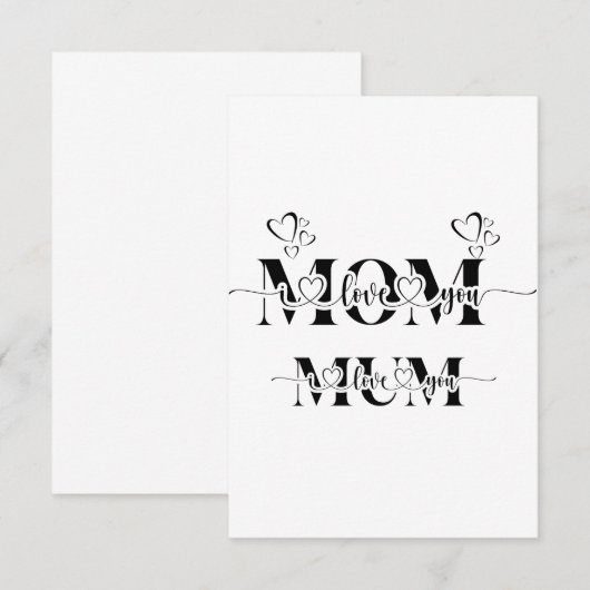 carte de jour de la mère (Devant / Derrière)