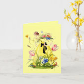 CARTE DE JOUR DE LA MÈRE ~ LADY REACHING4 BUTTERFL (Fleur jaune)