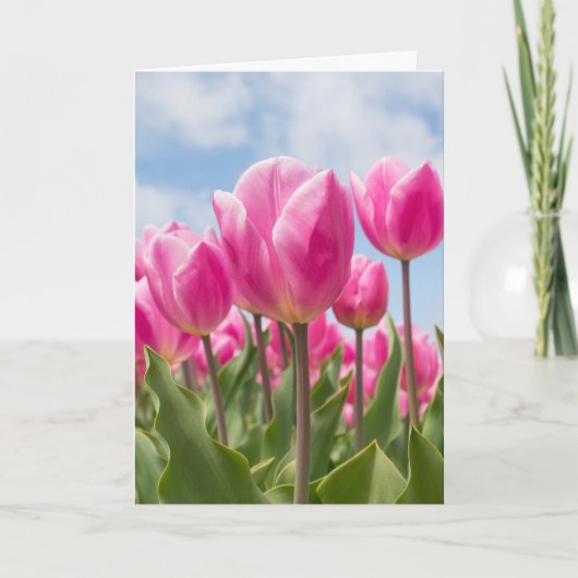 CARTE DE JOUR DE LA MÈRE ROSE TULIPS (Devant)