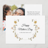 Carte de jour de la mère rustique fleur sauvage he (Devant / Derrière)