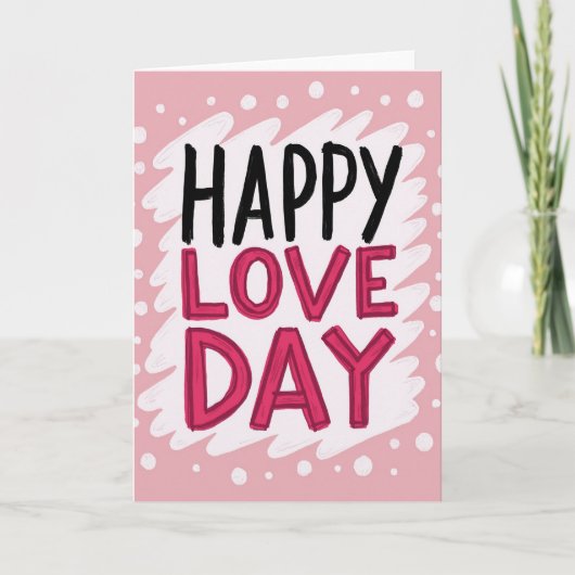 Carte de jour de l'amour simple et heureuse (Devant)