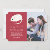 Carte de jour de l'année chinoise Rat Bourgogne (Devant)