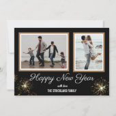 Carte de jour de l'année Photo de vacances Black & (Devant)