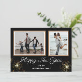 Carte de jour de l'année Photo de vacances Black & (Debout devant)