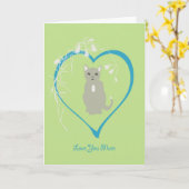 Carte de jour de maman du chat (Fleur jaune)