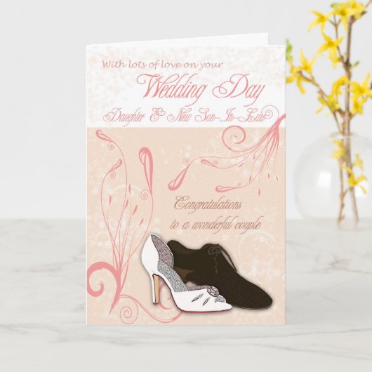 Carte de jour de mariage avec amour (Fleur jaune)