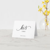 Carte de jour de mariage de son script minimaliste (Fleur jaune)