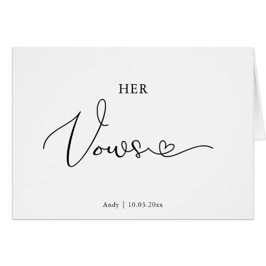 Carte de jour de mariage personnalisée de ses Vows (Devant horizontal)